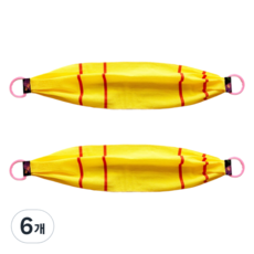 特大加寬條紋搓澡巾, 6個, 1入, 黃色