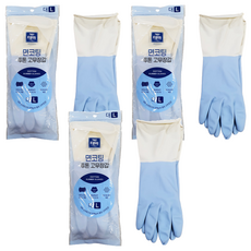 태화 면코팅 투톤 고무장갑 양손착용, 블루, 대(L), 3세트