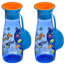 와우컵 트라이탄 팝 유아동컵, 350ml, 2개, 블루 드라이빙카