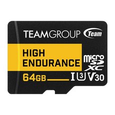 TEAMGROUP 十銓 64GB 監控專用記憶卡, High Endurance Micro SDXC, 支援4K錄影, 1個