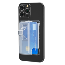 로타 맥세이프 호환 마그네틱 3 in 1 카드지갑 핑거 스트랩 거치대, 투명, 1개