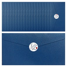 Cherish Young Art 感謝信封 20入 + 貼紙 30入, 海軍藍(信封), 白色(貼紙), 1套