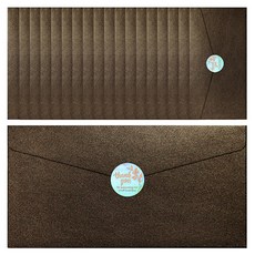 Cherish Young Art 感謝信封 20入 + 貼紙 30入, 深棕色(信封), 雷射(貼紙), 1套