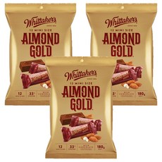 Whittaker's 迷你杏仁牛奶巧克力, 180g, 3袋