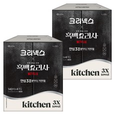 크리넥스 안심 3겹 뽑아쓰는 천연펄프 키친타월, 140매, 8개