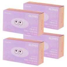 더블세이프 다용도 니트릴 장갑 100P, 연보라, S, 4개