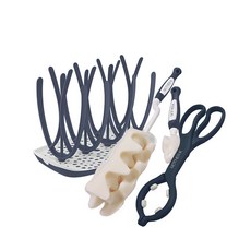 MOTHER-K 哺乳用品清潔組 奶瓶架+奶瓶刷+奶瓶夾子, 海軍藍