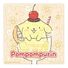 Pompompurin 布丁狗 氣泡水系列 酸甜柳橙拼圖磁鐵 HP0116024 透明 方 35g, 16片, 1盒