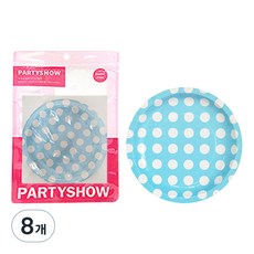 파티쇼 도트접시 블루 23cm 6p, 8개