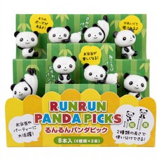 TORUNE 可愛熊貓造型食物叉 P-2813, 8個, 1盒
