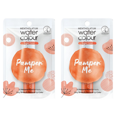 MENTHOLATUM 曼秀雷敦水彩潤唇膏，10種天然植物萃取，絲滑柔順天然唇色, 02 暖陽橙, 2支, 3g