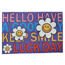 Happy Smile線圈刮泥地墊, 紫色, 1個