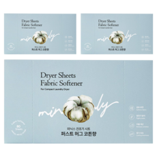 미닉스 건조기 시트 퍼스트 허그 코튼향 본품, 3개