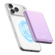 아트뮤 Qi2 15W 맥세이프 슬림 고속 보조배터리 10000mAh C타입, QB210, 퍼플