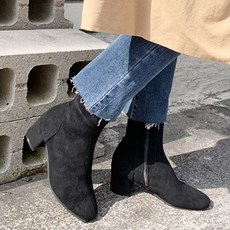 RABLE 側拉鍊麂皮踝靴 5.5cm