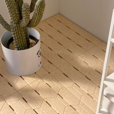 ALTTEURI 環保地墊 4入+連結器 8入, 米色, 1組