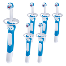 맘베이비 아기 이앓이 트레이닝 실리콘 칫솔, 블루, 6개