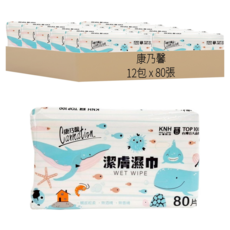 康乃馨 潔膚濕巾補充包 海洋風版, 1入, 12包