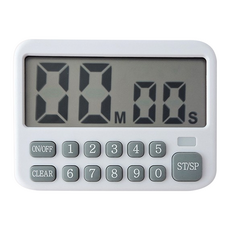 大螢幕可調音量電子計時器 316型 ABS材質 最大9:99:99, 白灰款, 1個