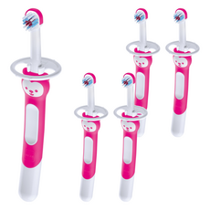 맘베이비 아기 이앓이 트레이닝 실리콘 칫솔, 핑크, 5개