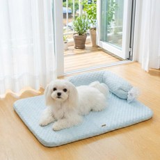 딩동펫 반려동물 캔디 베개 일체형 쿨매트, 블루, 1개