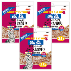 PET EAT 元氣王 柴魚片 減鹽 貓用零食, 35g, 3包