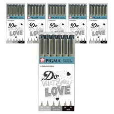 SAKURA 櫻花 PIGMA MICRON 筆格邁 櫻花Figma微米單調刻字套裝, 淺冷灰色 + 冷灰色 + 黑色, 6套