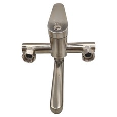 LEADER 麗達 304不鏽鋼 廚房壁式冷熱水龍頭 出水管18cm 附六分墊片 LBE ST822-18 口徑13mm 不鏽鋼原色 980g, 1個