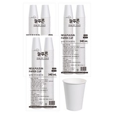 Neulpuleun 無印刷紙杯 340ml, 3個, 100入