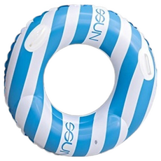 SSUN 條紋版 圓形游泳圈 中型 80cm, 藍色, 1個
