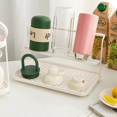 efactory Judy N 雙層瀝水杯碗餐具收納斜角收納架瀝水架, 2層, 單一顏色, 1個