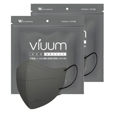 viuum 에코 브리즈 새부리형 마스크 대형 KF94, 25매입, 2개, 그레이