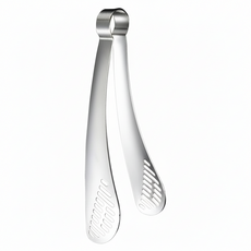 304不鏽鋼牛排餐具夾 一體成型 加厚設計 鏤空濾油 易清洗不易生鏽, 1支, 銀色