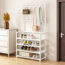 Y-HOP 衣帽架鞋櫃一體式衣架 4層升級版, 白色