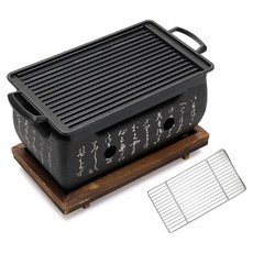 노뉴 프리미엄 직사각형 미니화로 NONEW-MB2000 듀얼와이드, 24 x 13 x 1.5 cm, 1개