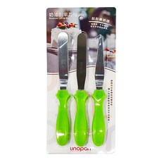 unopan 屋諾 奶油刮平刀 420不鏽鋼 堅固耐用 細薄刀身 流線手柄 握感舒適, 3把, 1組