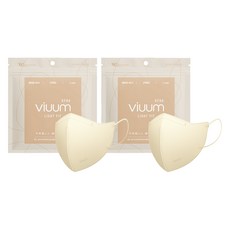 viuum 푸름웰니스 라이트핏 새부리형 마스크 대형 KF94, 25개입, 2개, 베이지