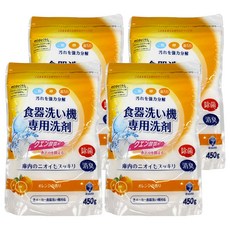 第一石鹼 Kitchen Club 洗碗機專用清潔劑，強力分解，除菌消臭，橘子香味, 450g, 4包