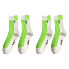 Robroco 舒適休閒亮點高爾夫襪4雙組, 1套, 白綠色