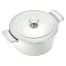 Corelle Brands 康寧餐具 Snapware 琺瑯鑄鐵鍋 5.9kg 5.5L, 25cm, 潔淨白, 1個
