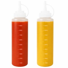 리빙메이커 BPA FREE 잘라쓰는 입구 넓은 식품용기 말랑타입 소스통, 1000ml, 2개