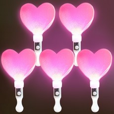 BABO LED 可愛應援愛心螢光棒, 粉紅色, 5個