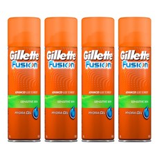 질레트 정품 퓨젼 하이드라 센서티브 스킨 쉐이빙 젤, 195g, 4개