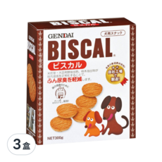 GENDAI 現代製藥 BISCAL 犬用 必吃客消臭餅乾, 單一口味, 300g, 3盒