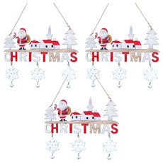 聖誕掛件 Set 木質聖誕裝飾品, 3個