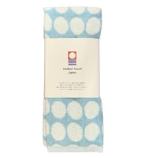 今治毛巾 日本內銷款 水玉長毛厚實毛巾 85 x 32cm 藍色, 1條