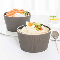 MAISON OBJET Yoon Ceramics工整風冷麵碗, 炭灰, 2個