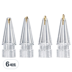 스크린닥터 애플펜슬 호환 메탈 펜촉 4종 세트, 투명 메탈, 6세트