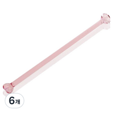 디에이트 홈카페 하트 롱스푼 머들러, 핑크, 6개