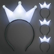 BABO LED水鑽皇冠髮箍, 白色, 4個